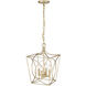 Tracy 4 Light 12 inch Painted Modern Gold Indoor Pendant Ceiling Light